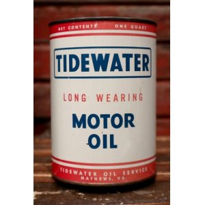 画像: dp-220301-71 TIDEWATER / 1950's MOTOR OIL One U.S. Quart Can