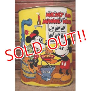 画像: ct-221101-06 Mickey Mouse & Minnie Mouse / CHEINCO 1970's Tin Trash Box