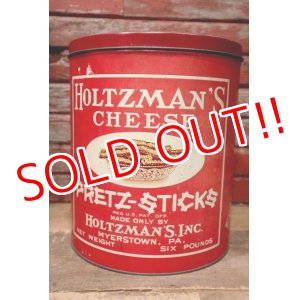 画像: dp-221101-32 HOLTZMAN'S CHEESE PRETZ-STICKS / 1940's Tin Can