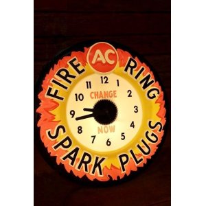 画像: dp-221101-57 AC FIRE RING SPARK PLUGS / 1960's Lighted Clock