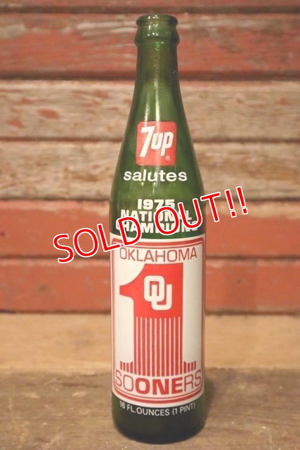 画像1: dp-230101-65 University of Oklahoma / OKLAHOMA SOONERS 1975 National Champion 7up Bottle