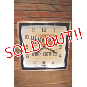 画像: dp-230101-44 HEADLIGHT WORK CLOTHES 1940's Advertising Neon Clock