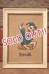 画像: ct-230301-97 Donald Duck / 1960's Embroidered Framed Picture