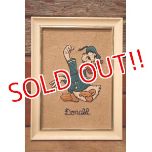 画像: ct-230301-97 Donald Duck / 1960's Embroidered Framed Picture