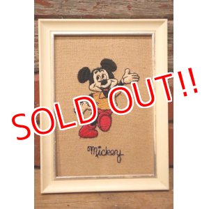 画像: ct-230301-96 Mickey Mouse / 1960's Embroidered Framed Picture