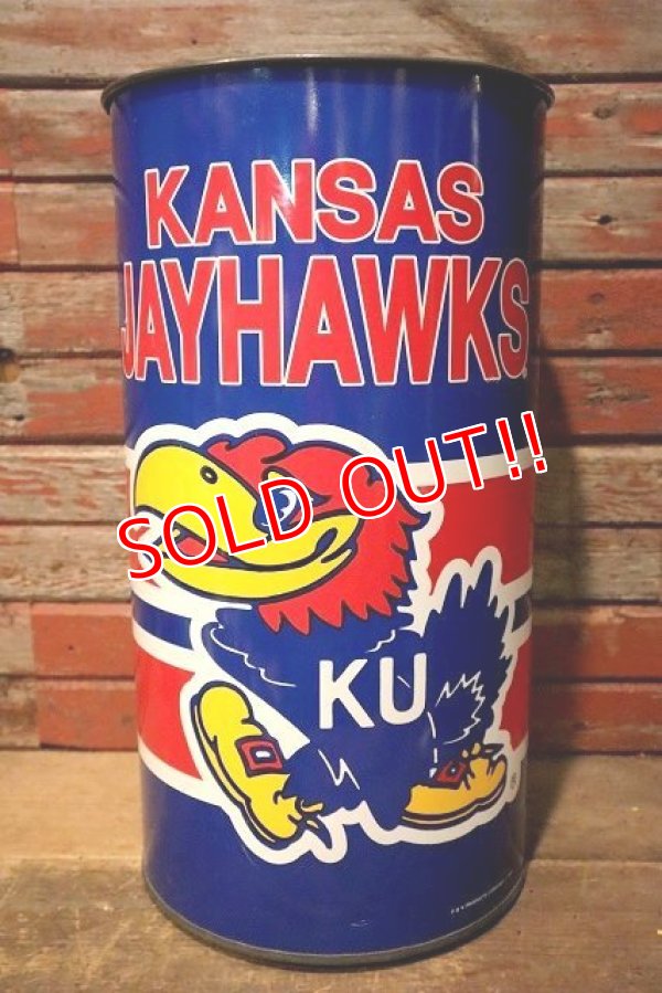 画像1: dp-230414-05 The University of Kansas / Jayhawks Tin Trash Box