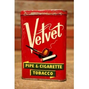 画像: dp-230401-02 Velvet / 1940's-1950's Pipe & Cigarette Tobacco Can