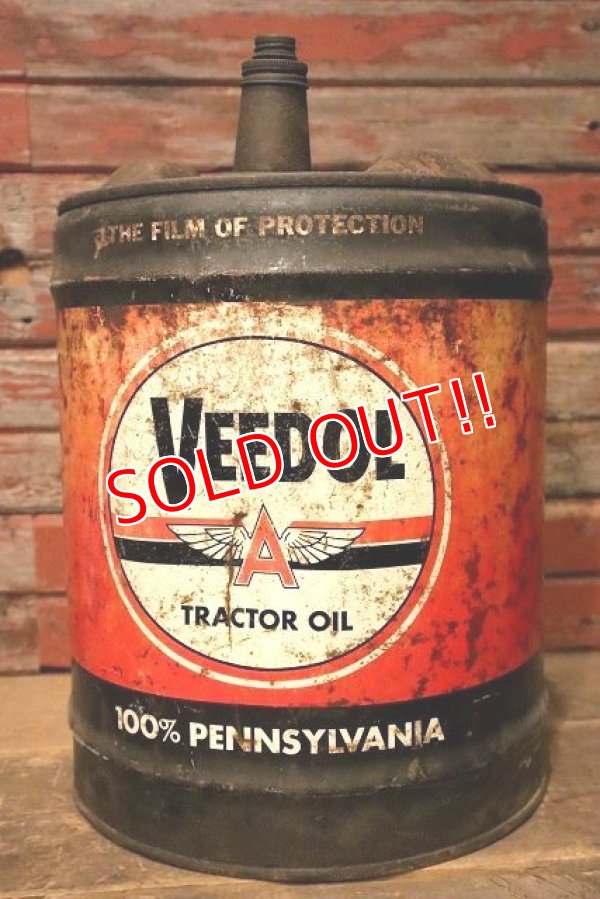 画像1: dp-230503-28 VEEDOL / TRACTOR OIL 1950's 5 U.S. GALLONS CAN