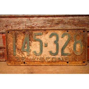 画像: dp-230601-21 License Plate 1936 WISCONSIN "145-328"