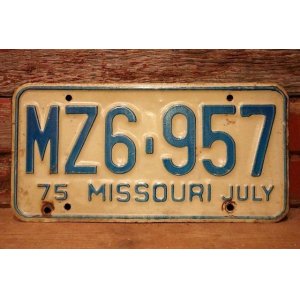 画像: dp-230601-21 License Plate 1975 MISSOURI  "MZ6-957"