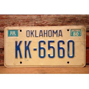 画像: dp-230601-21 License Plate 1980 OKLAHOMA  "KK-6560"