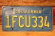 画像1: dp-230724-22 License Plate 1980's CALIFORNIA "1FCU334"