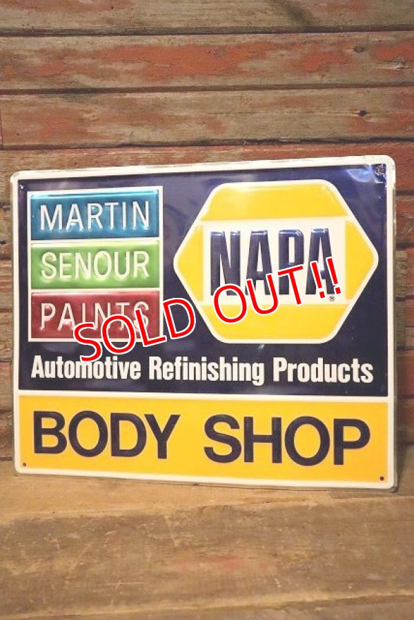 画像1: dp-230724-10 NAPA BODY SHOP / Embossed Metal Sign