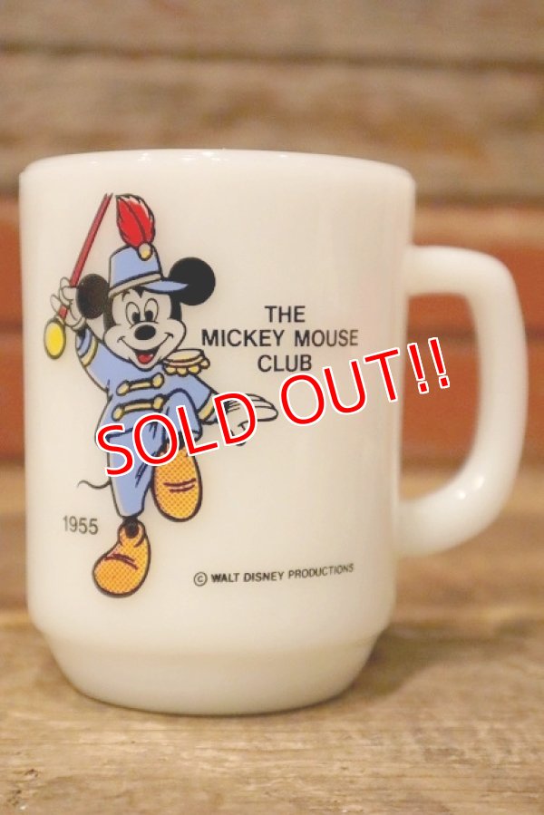 画像1: kt-230809-04 Mickey Mouse / Anchor Hocking 1980's 9oz Mug "Mickey Mouse Club"