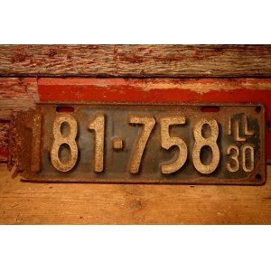 画像: dp-230601-21 License Plate 1930 ILLINOIS "81-758"