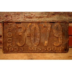 画像: dp-230601-21 License Plate 1933 MISSOURI "TRUCK 3-079"