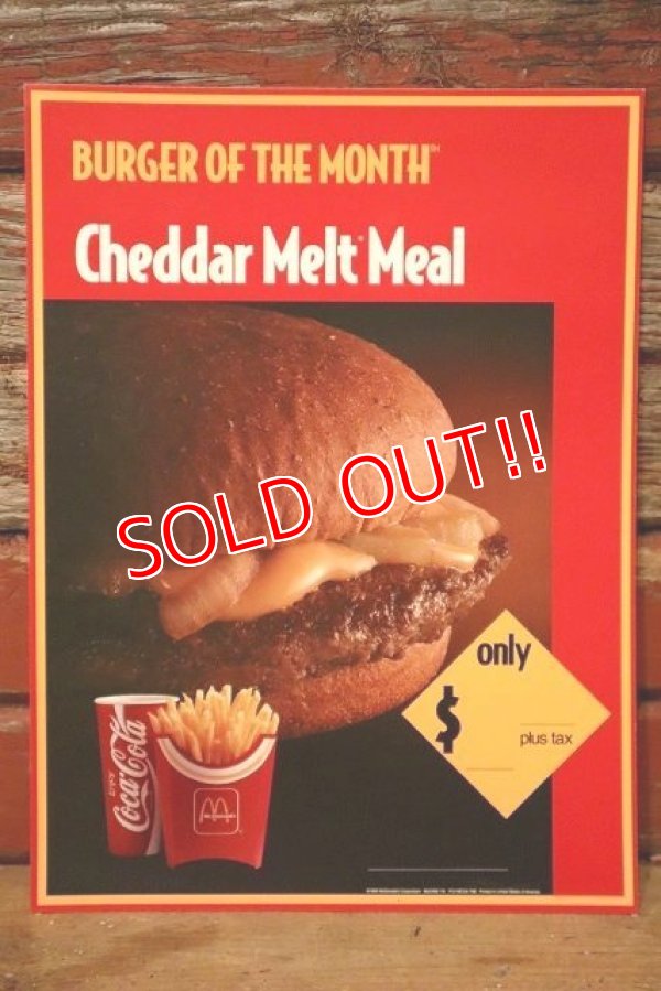 画像1: dp-230901-45 McDonald's / 1992 Menu Sign "Cheddar Melt Meal"