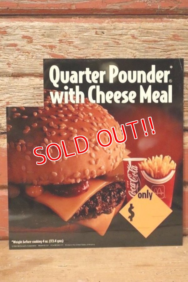 画像1: dp-230901-45 McDonald's / 1993 Menu Sign "Quarter Pounder with Cheese Meal"