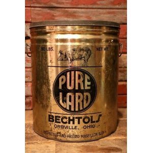 画像: dp-231001-31 BECHTOLS PURE LARD 1940's-1950's Can 