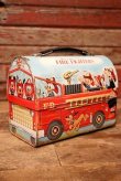 画像1: ct-231001-05 Walt Disney Character / ALADDIN 1969 FIRE FIGHTERS Metal Lunch Box