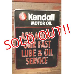 画像: dp-231012-18 Kendall MOTOR OIL / 1980's Metal Sign "ASK ABOUT OUR FAST LUBE & OIL SERVICE"