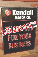 画像: dp-231012-22 Kendall MOTOR OIL / 1980's Metal Sign "THANK YOU FOR YOUR BUSINESS"