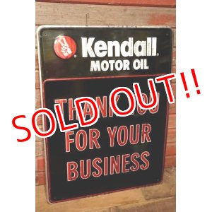 画像: dp-231012-22 Kendall MOTOR OIL / 1980's Metal Sign "THANK YOU FOR YOUR BUSINESS"