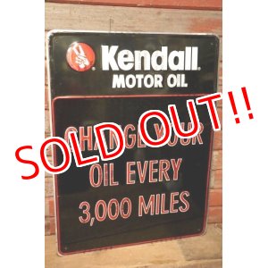 画像: dp-231012-19 Kendall MOTOR OIL / 1980's Metal Sign "CHANGE YOUR OIL EVERY 3,000 MILES"