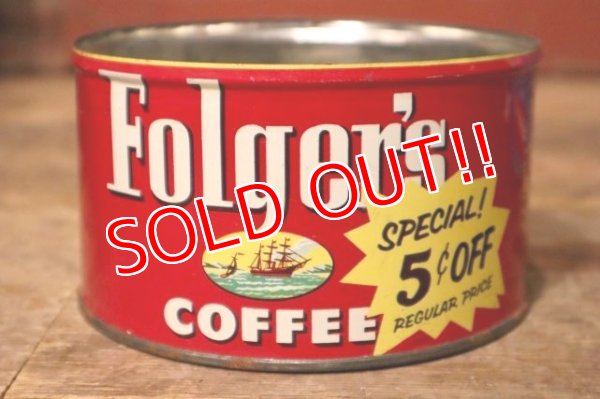 画像1: dp-231016-14 Folger's COFFEE / Vintage Tin Can