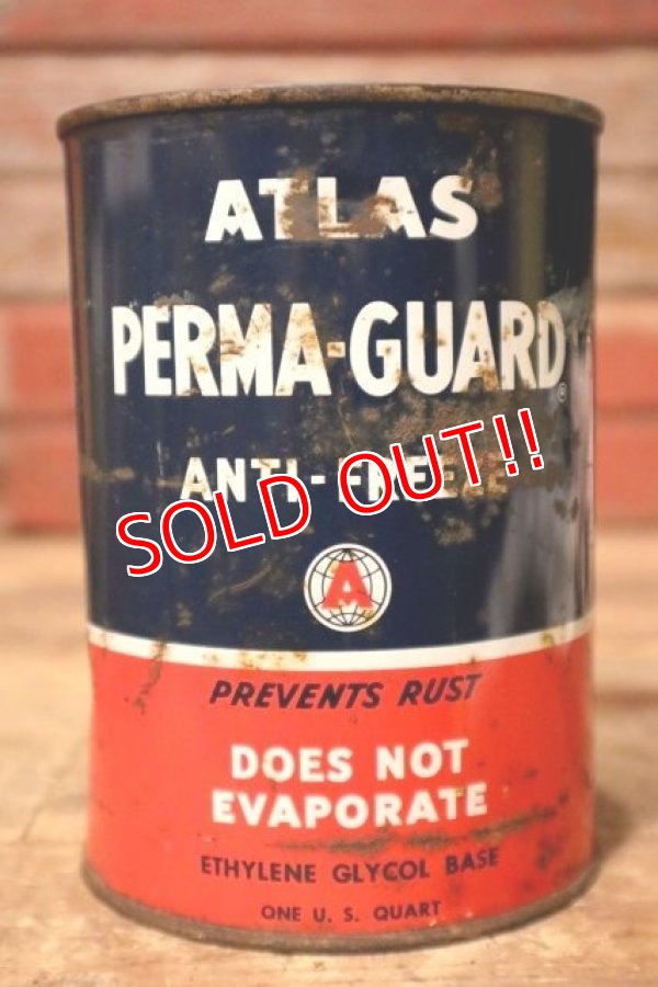 画像1: dp-231012-64 ATLAS / 1950's PERMA-GUARD ANTI-FREEZE U.S.ONE QUART CAN