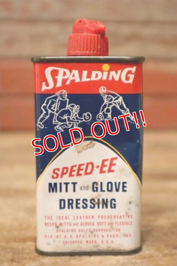 画像1: dp-231101-22 SPALDING / 1970's SPEED-EE Baseball Mitt & Glove Dressing Handy Can