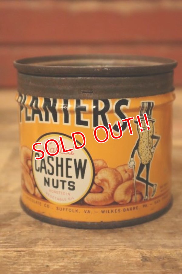 画像1: ct-231206-05 PLANTERS / MR.PEANUT 1930's-1940's Salted CASHEW NUTS Can