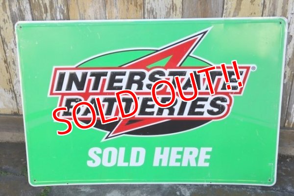 画像1: dp-231012-24 INTERSTATE BATTERIES / 1990's Metal Sign