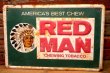 画像1: dp-240101-01 RED MAN CHEWING TOBACCO / 1950's〜 Metal Sign