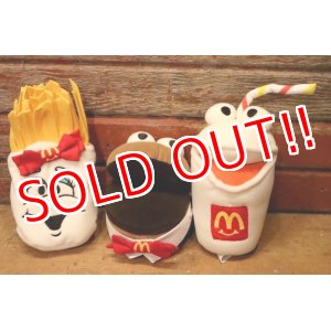 画像: ct-240101-08 McDonald's / 1997 Hamburger, Milkshake and French Fries Bean Bag Plush Doll