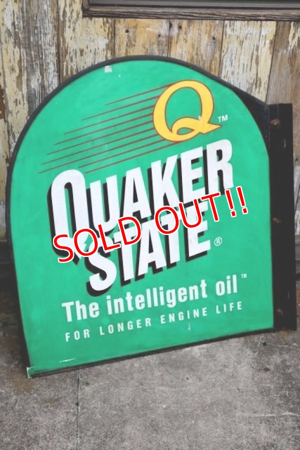 画像1: dp-240101-20 QUAKER STATE MOTOR OIL / Late 1980's-1990's W-side Metal Sign