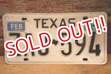 画像: dp-201101-27 License Plate 1980's TEXAS "ZAJ-594"