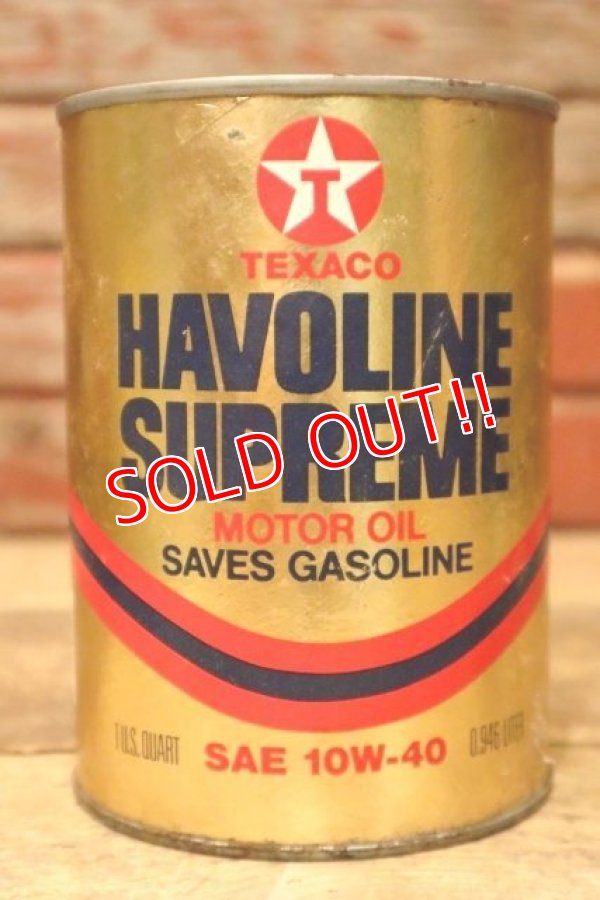 画像1: dp-240207-18 TEXACO / HAVOLINE SUPREME MOTOR OIL One U.S. Quart Can