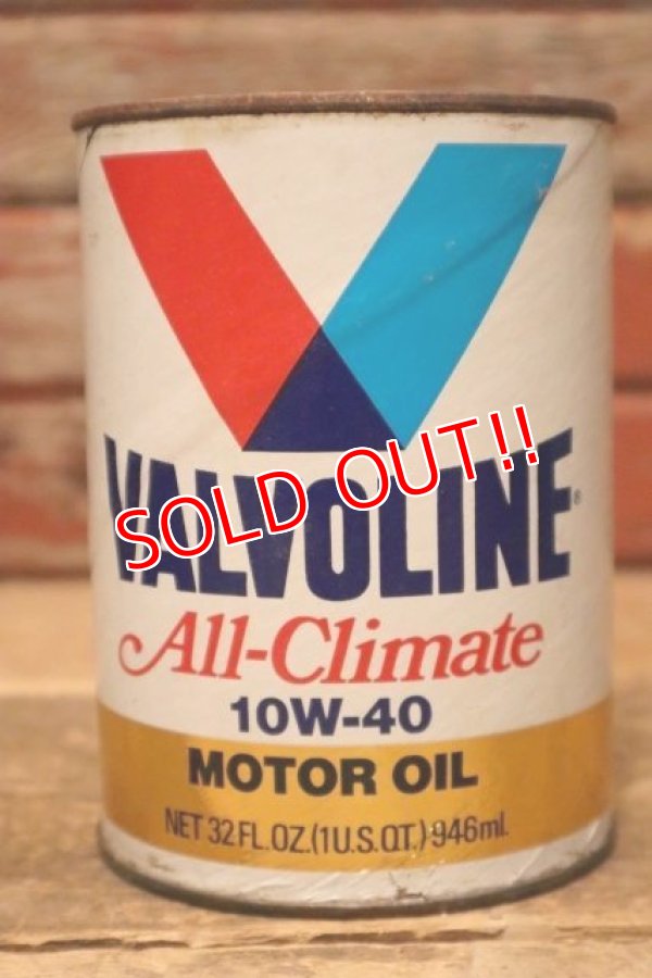 画像1: dp-240124-42 VALVOLINE / All-Climate 10W-40 U.S. ONE QUART MOTOR OIL CAN