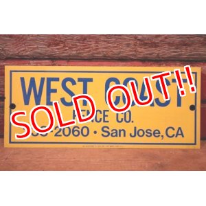 画像: dp-240207-22 WEST COAST FENCE CO. Metal Sign