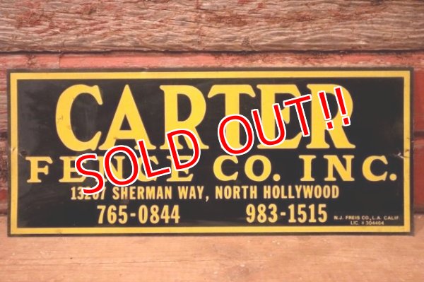 画像1: dp-240207-22 CARTER FENCE CO. INC. Metal Sign