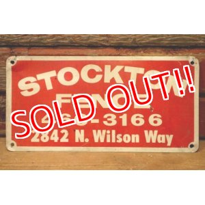 画像: dp-240207-22 STOCKTON FENCE Metal Sign