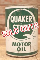 画像: dp-240207-18 QUAKER STATE / 1950's-1960's MOTOR OIL One U.S. Quart Can