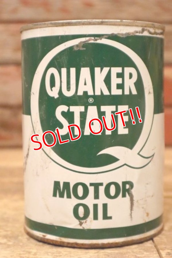 画像1: dp-240207-18 QUAKER STATE / 1950's-1960's MOTOR OIL One U.S. Quart Can