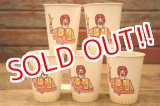 画像: ct-150401-11 McDonald's / Ronald McDonald 1970's Wax Paper Cups (5個セット)