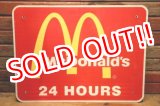 画像: dp-240508-03 McDonald's / 24 HOURS Road Side Sign