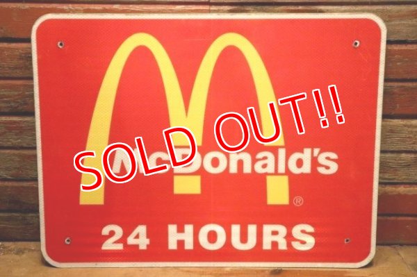 画像1: dp-240508-03 McDonald's / 24 HOURS Road Side Sign