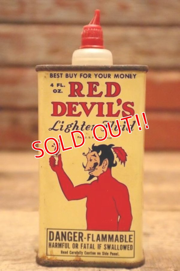 画像1: dp-240508-73 RED DEVIL'S Lighter Fluid 4 FL.OZ Handy Oil Can