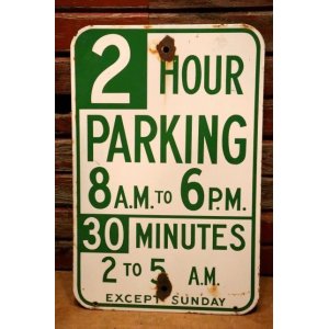 画像: dp-240508-103 2 HOUR PARKING / Enamel Road Sign