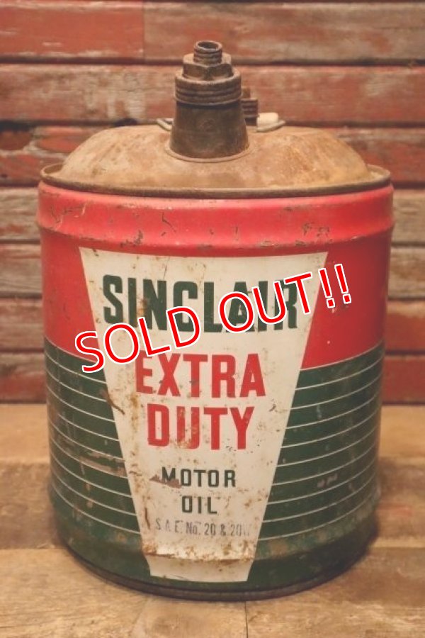 画像1: dp-240508-31 SINCLAIR / EXTRA DUTY MOTOR OIL 1940's-1950's 5 Gallons Can